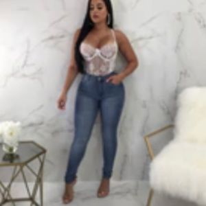 High Quality Sexy Zipper Back Jeans size 4